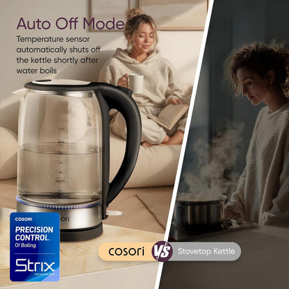 Electric Kettle, Tea Kettle Pot, 1.7L/1500W, Stainless Steel Inner Lid & Filter, Hot Water Kettle Teapot Boiler & Heater, Automatic Shut Off, Bpa-Free, Black